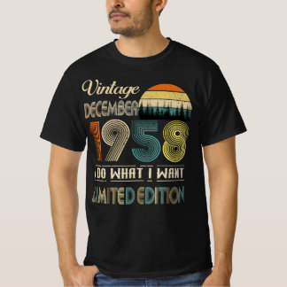 Vintage Dezember 1958 T-Shirt Retro Style Geburtst
