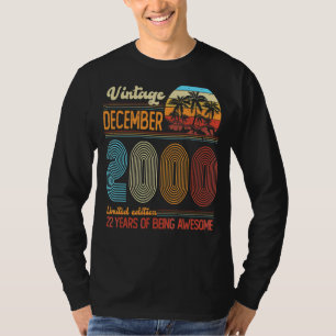 Vintage Dezember 2000 22 Jahre alt 22. Geburtstag T-Shirt