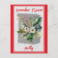Vintage Dezember Blume Holly Floral