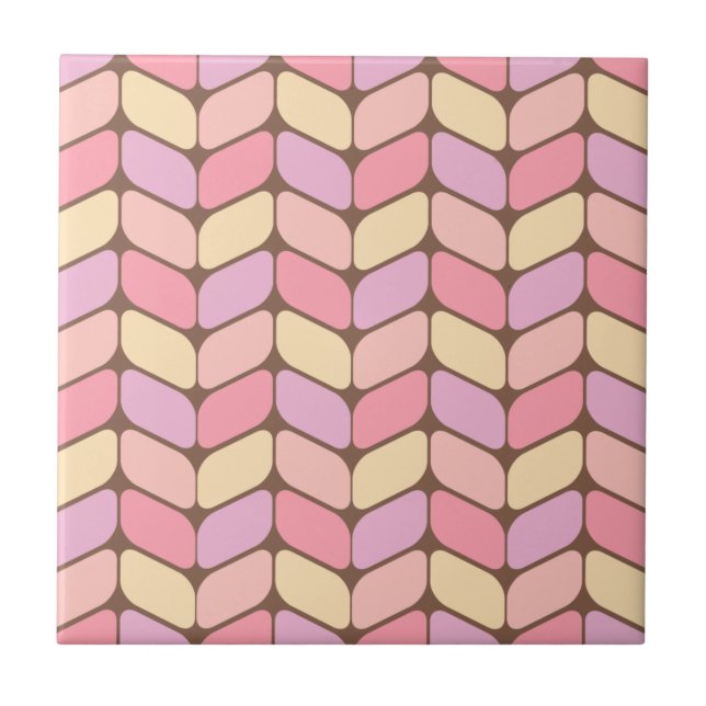 Vintage-Diagonal-Rechtecke Eiscreme Fliese (Vorderseite)