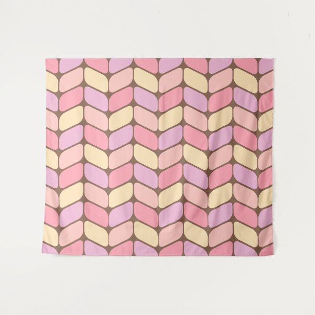 Vintage Diagonalrechtecke Eiscreme Wandteppich (Vorderseite (Horizontal))