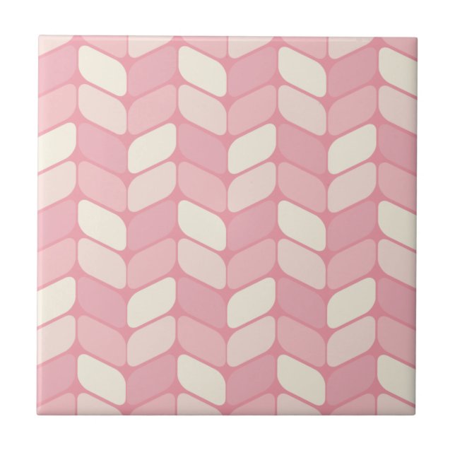 Vintage Diagonalrechtecke rosa Vanilla Fliese (Vorderseite)