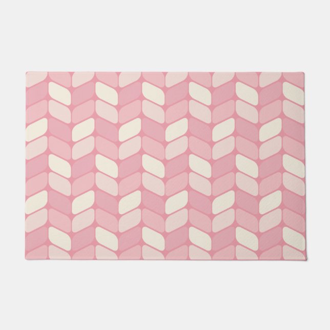 Vintage Diagonalrechtecke rosa Vanilla Fußmatte (Vorderseite)