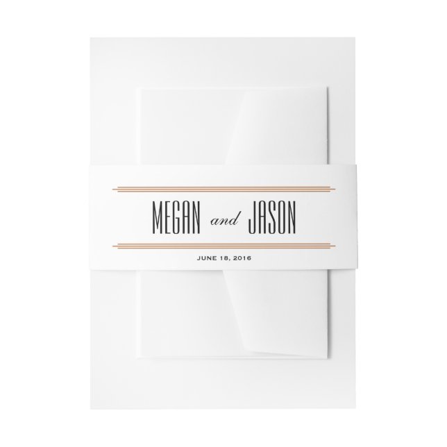 Vintage Diamantschwarz und Kupferband Einladungsbanderole (Vorderseite Beispiel)