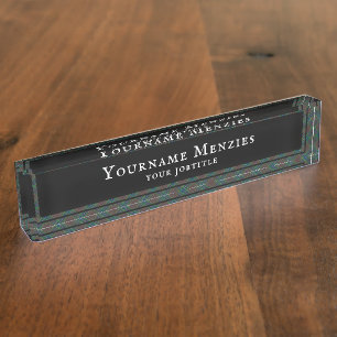 Vintage-Diana-Jagdmuster Royal Tartan Namensplakette