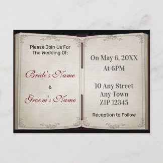 Vintage Diary Viktorianisch Book Scrapbook Hochzei Einladungspostkarte