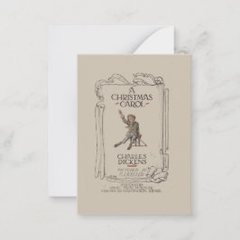 Vintage Dickens A Christmas Carol Flat Gift Card Mitteilungskarte