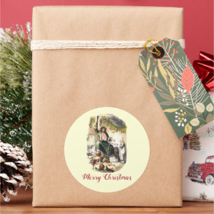Vintage Dickens Geist Scrooge Eine Weihnachtsgesch Runder Aufkleber