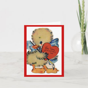 Vintage die Enten-Anmerkungs-Karte des Valentines Feiertagskarte