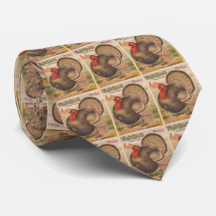 Vintage die Erntedank-Türkei-Illustration (1891) Krawatte