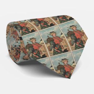 Vintage die Erntedank-Türkei-Jagd (1904) Krawatte