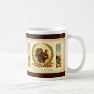 Vintage die Erntedank-Türkei-Tasse Kaffeetasse