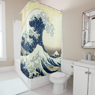 Vintage Die große Welle vor Kanagawa Duschvorhang