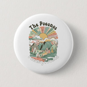 Vintage Die Poconos Pennsylvania Berge Wandern Button