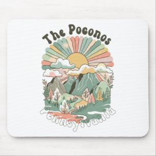 Vintage Die Poconos Pennsylvania Berge Wandern Mousepad