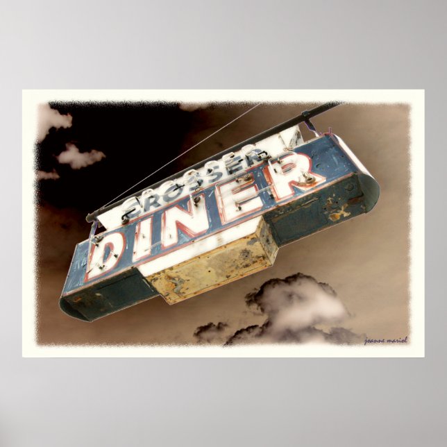 Vintage-Diner-Schild Poster (Vorne)