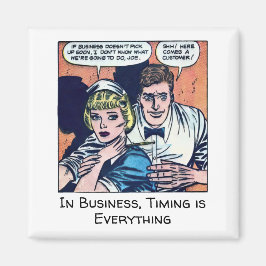 Vintage Diner-Szene aus Horror-Comicen der 50er Ja Magnet