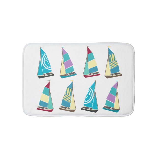 Vintage-Dinghies Badematte (Vorderseite)