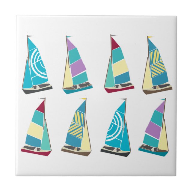Vintage Dinghies Fliese (Vorderseite)