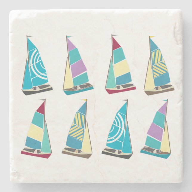 Vintage-Dinghies Steinuntersetzer (Vorderseite)