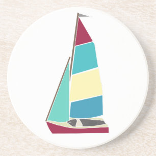 Vintage-Dinghy Sandstein Untersetzer