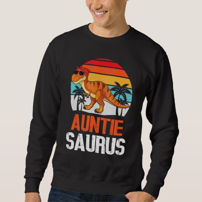 Vintage Dinosaur Dancing Happy Mother Father Aunti Sweatshirt (Vorderseite)
