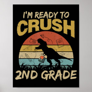 Vintage-Dinosaur Ich bin bereit, die 2. Klasse zu Poster
