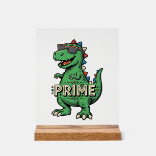 Vintage-Dinosaur-Sonnenbrille Prime-Cartoon-Shirt_ Acrylschild