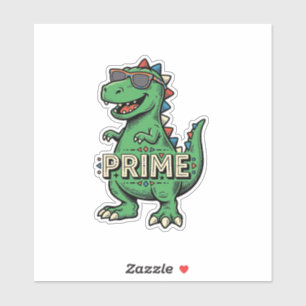 Vintage-Dinosaur-Sonnenbrille Prime-Cartoon-Shirt_ Aufkleber