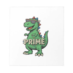 Vintage-Dinosaur-Sonnenbrille Prime-Cartoon-Shirt_ Notizblock