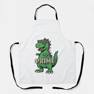 Vintage-Dinosaur-Sonnenbrille Prime-Cartoon-Shirt_ Schürze