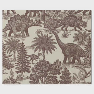 Vintage-Dinosaur-Toile-Muster Geschenkpapier