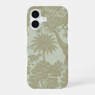 Vintage-Dinosaur-Toile-Muster Prähistorischer Dsch iPhone 16 Hülle