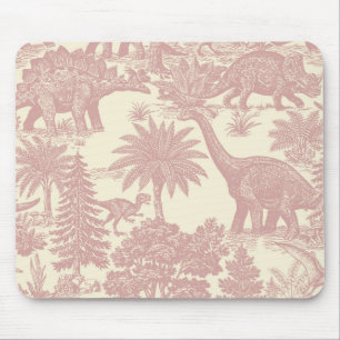 Vintage-Dinosaur-Toile-Muster Prähistorischer Dsch Mousepad