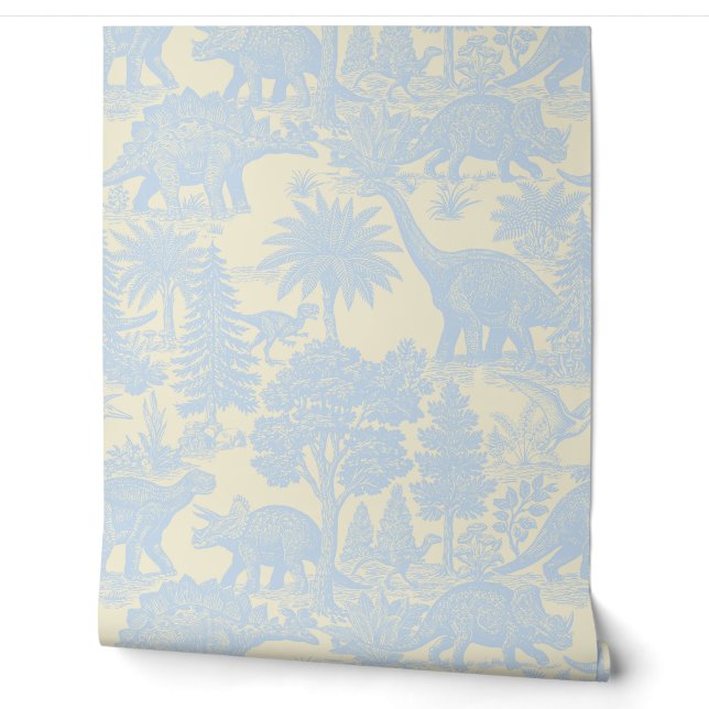 Vintage-Dinosaur-Toile-Muster Tapete (Abrollen)