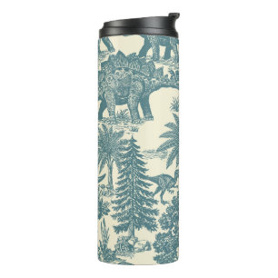 Vintage-Dinosaur-Toile-Muster Thermosbecher