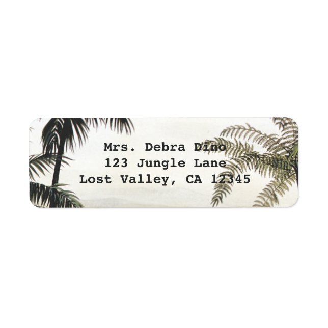 Vintage Dinosaurier, Amargasaurus mit Palmen (Vorne)