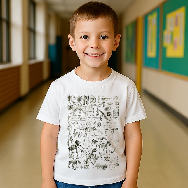 Vintage Dinosaurier Bone Fossilien Kunst T-Shirt (Von Creator hochgeladen)