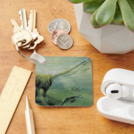 Vintage Dinosaurier, Brachiosaurus Schwimmen im Oz Schlüsselanhänger