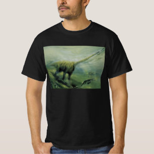 Vintage Dinosaurier, Brachiosaurus Schwimmen im Oz T-Shirt