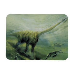 Vintage-Dinosaurier, Brachiosaurus schwimmt im Oze Magnet