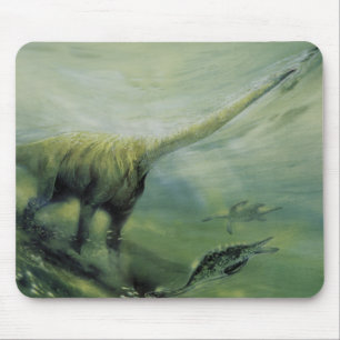Vintage-Dinosaurier, Brachiosaurus schwimmt im Oze Mousepad