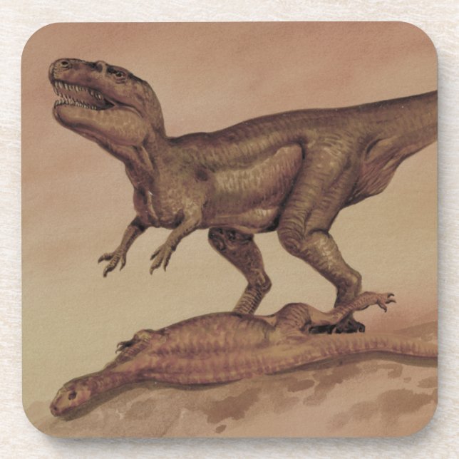 Vintage Dinosaurier, Carnivore Giganotosaurus Untersetzer (Vorderseite)