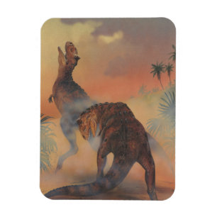 Vintage Dinosaurier, Carnotaurus Roaring im Dschun Magnet