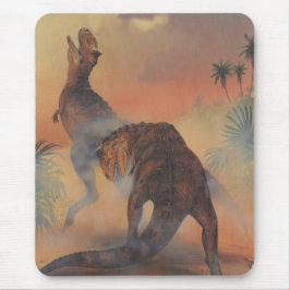 Vintage Dinosaurier, Carnotaurus Roaring im Dschun Mousepad