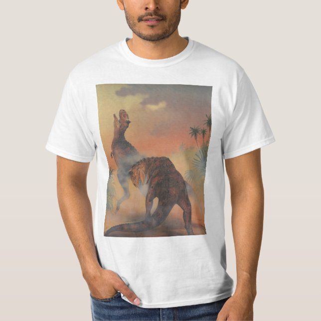 Vintage Dinosaurier, Carnotaurus Roaring im Dschun T-Shirt (Vorderseite)