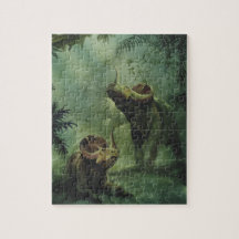 Vintage Dinosaurier, Centrosaurus im Dschungel