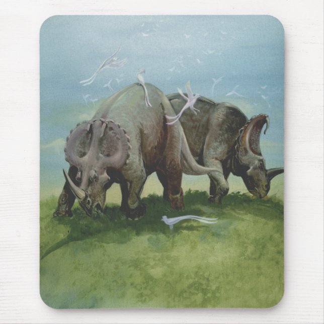 Vintage Dinosaurier, Centrosaurus Weideland auf We Mousepad (Vorne)