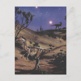 Vintage Dinosaurier, Dilophosaurus in der Sternenn Postkarte