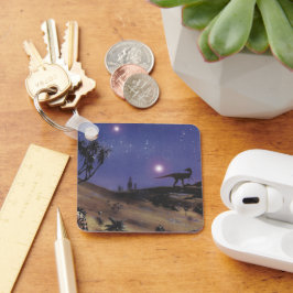 Vintage Dinosaurier, Dilophosaurus in der Sternenn Schlüsselanhänger